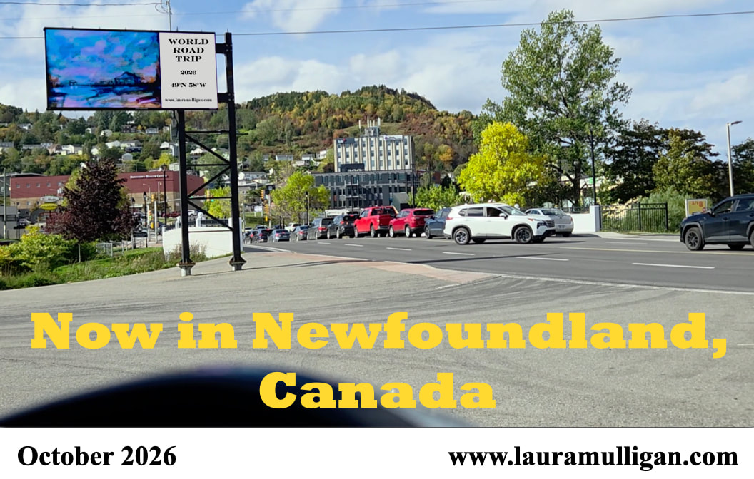 World Road Trip billboard, Newfoundland, Canada