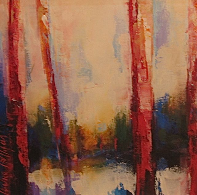 Forest Red. Oil on canvas