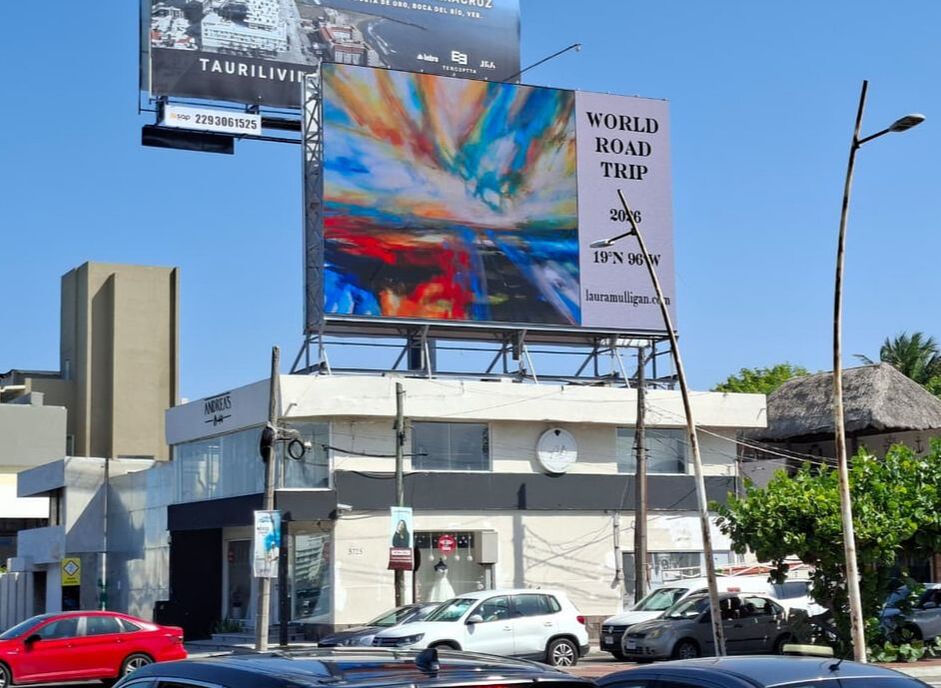 World Road Trip billboard, Veracruz, Mexico